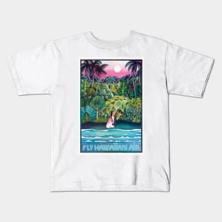 Fly Hawaiian Air Hawaii Vintage Poster Kids T-Shirt